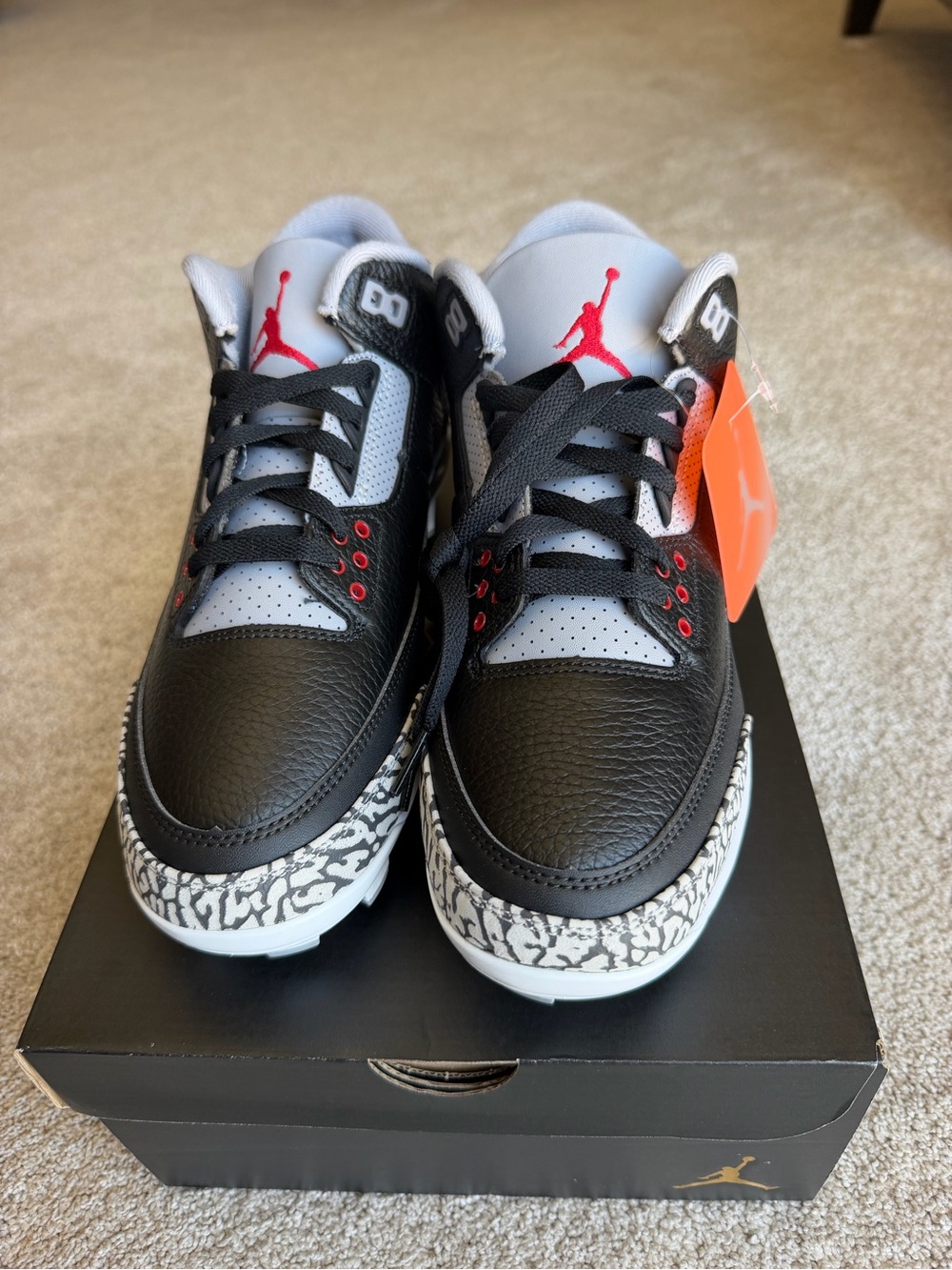 Jordan Kids Sneakers in Black, Gray & Red with Elephant Print